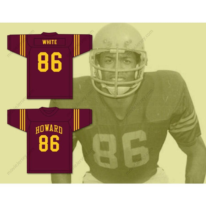 CUSTOM ANY Name Number REGGIE WHITE 86 HOWARD SCHOOL OF ACADEMICS AND TECHNOLOGY HUSTLIN TIGERS MAROON FOOTBALL JERSEY Top Stitched S-6XL