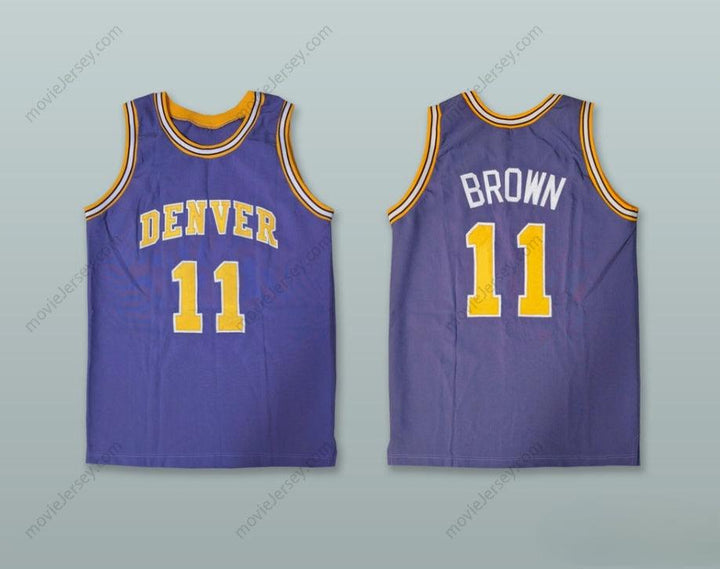 CUSTOM ANY Name Number LARRY BROWN 11 PURPLE BASKETBALL JERSEY Top Stitched S-6XL