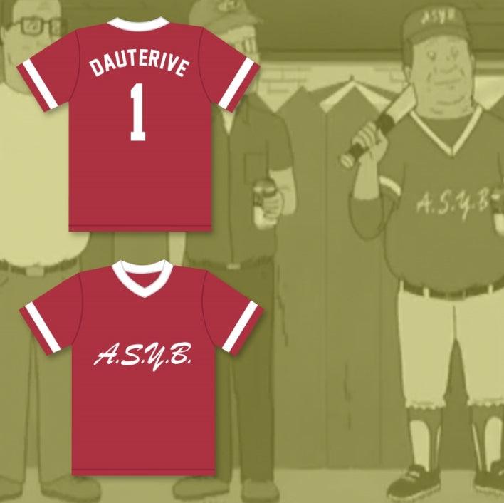 Custom Any Name Number BILL DAUTERIVE 1 ARLEN SOUTH YOUTH BASEBALL A.S.Y.B. BASEBALL JERSEY Top Stitched S-6XL