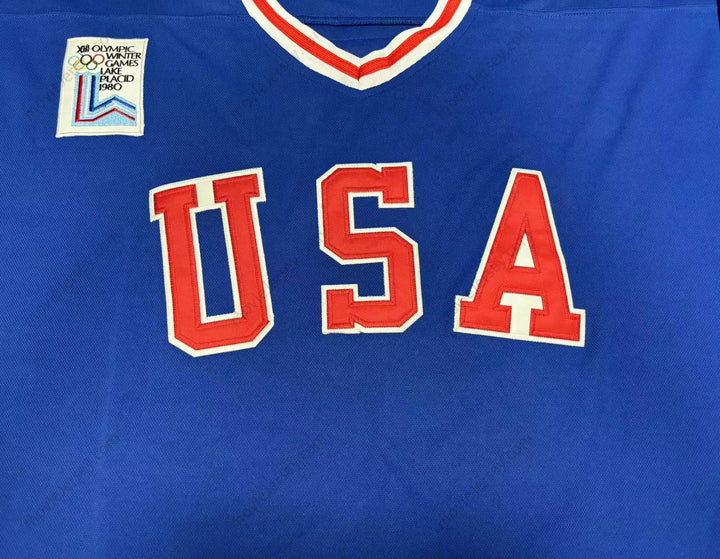 Custom Any Name Number 1980 MIRACLE ON ICE TEAM USA JIM CRAIG 30 HOCKEY JERSEY BLUE WITH PATCH Top Stitched S-6XL