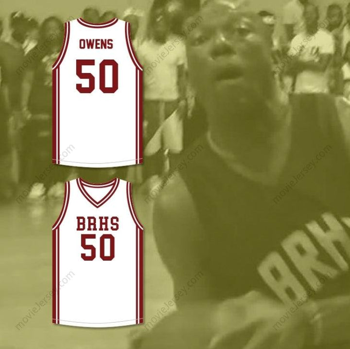 CUSTOM ANY Name Number TERRELL OWENS 50 BENJAMIN RUSSELL HIGH SCHOOL WILDCATS WHITE BASKETBALL JERSEY Top Stitched S-6XL