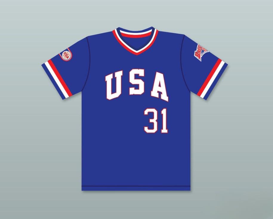 Custom Any Name Number PAT PACILLO 31 1984 USA TEAM BLUE BASEBALL JERSEY Top Stitched S-6XL