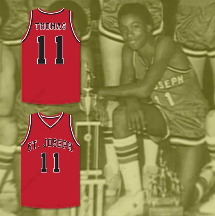 CUSTOM ANY Name Number ISIAH THOMAS 11 CHARGERS HIGH SCHOOL RED BASKETBALL JERSEY Top Stitched S-6XL