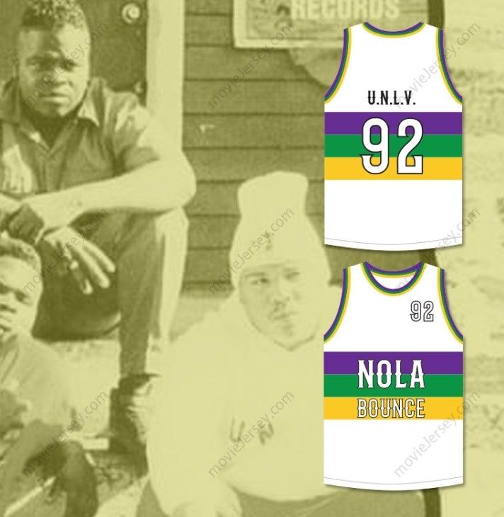 CUSTOM ANY Name Number U.N.L.V. 92 NOLA BOUNCE WHITE BASKETBALL JERSEY Top Stitched S-6XL