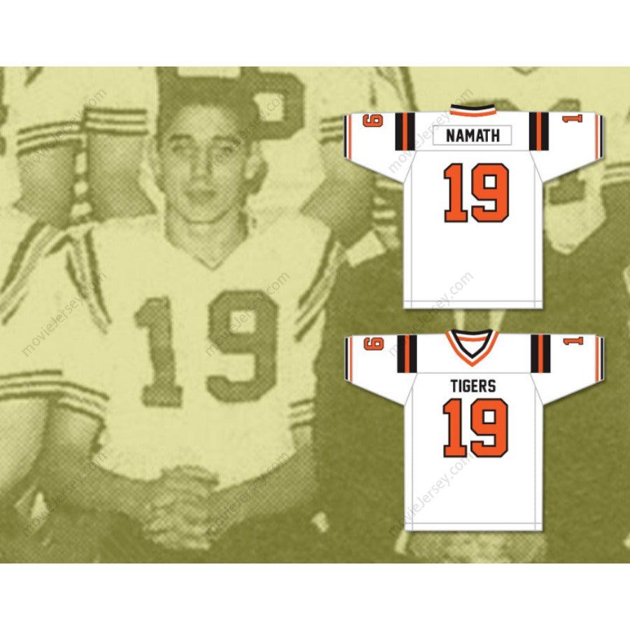 CUSTOM Name JOE NAMATH 19 BEAVER FALLS HIGH SCHOOL TIGERS FOOTBALL JERSEY S-6XL