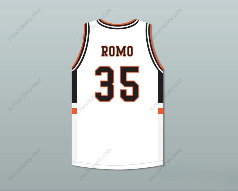 CUSTOM ANY Name Number TONY ROMO 35  HIGH SCHOOL WHITE BASKETBALL JERSEY WITH PATCH Top Stitched S-6XL