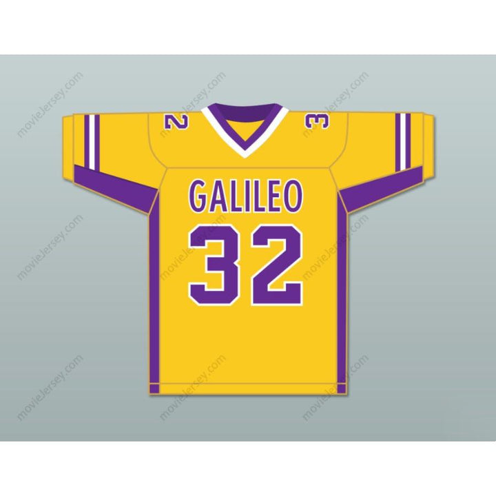 CUSTOM ANY Name Number OJ SIMPSON 32 GALILEO ACADEMY OF SCIENCE AND TECHNOLOGY LIONS YELLOW GOLD FOOTBALL JERSEY Top Stitched S-6XL