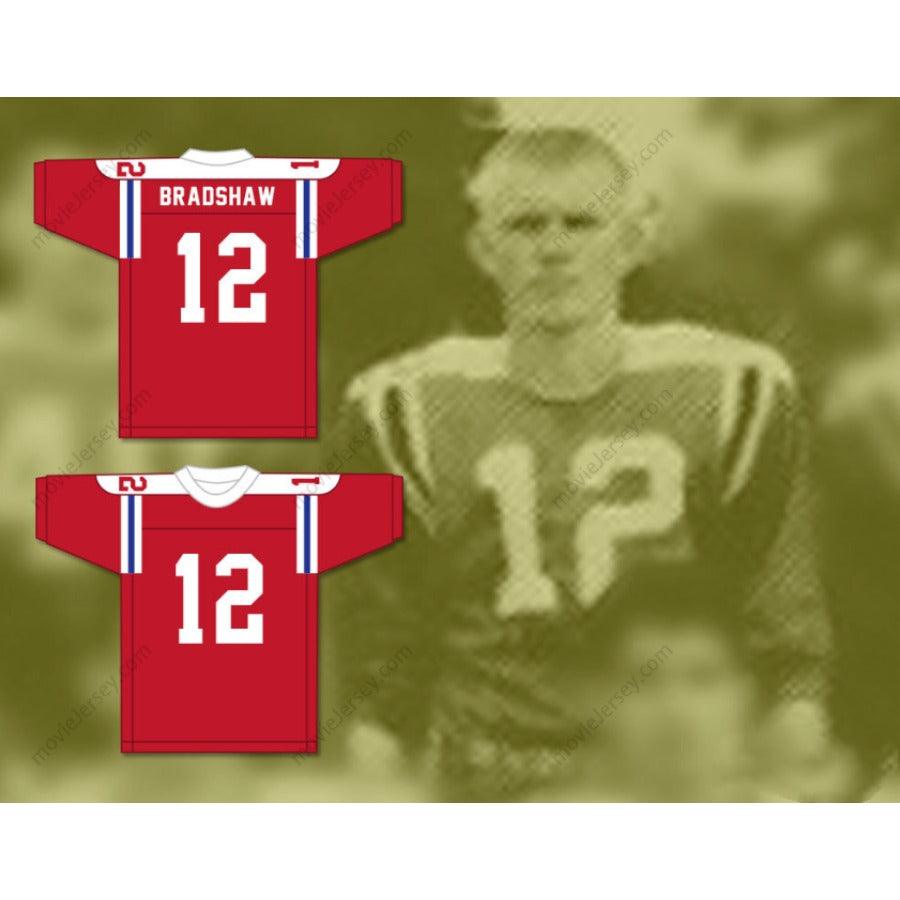 CUSTOM WOODLAWN TERRY BRADSHAW 12 HIGH SCHOOL RED FOOTBALL JERSEY Stitched S-6XL