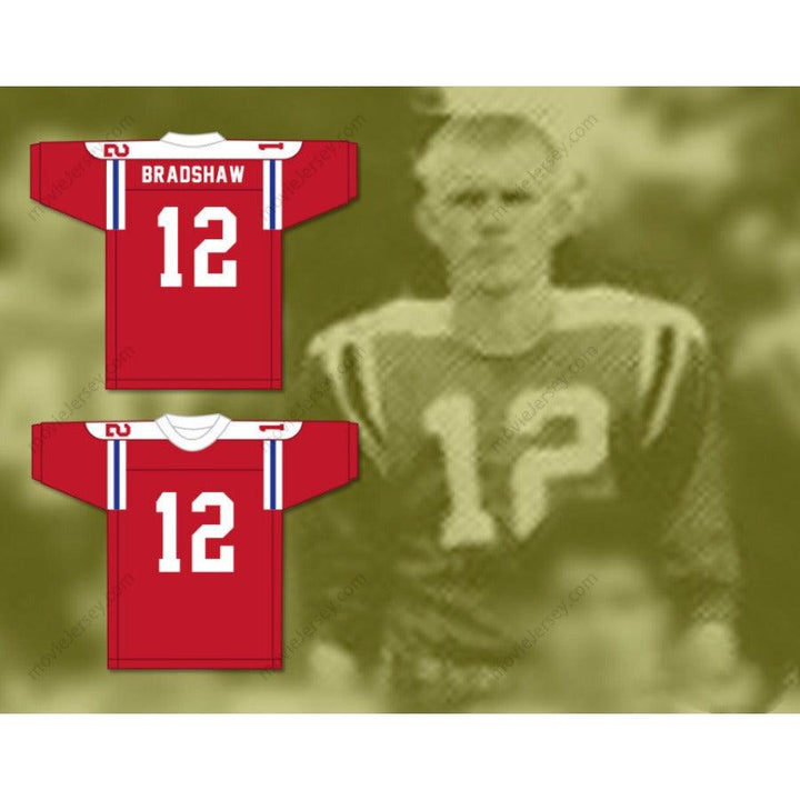 CUSTOM WOODLAWN TERRY BRADSHAW 12 HIGH SCHOOL RED FOOTBALL JERSEY Stitched S-6XL