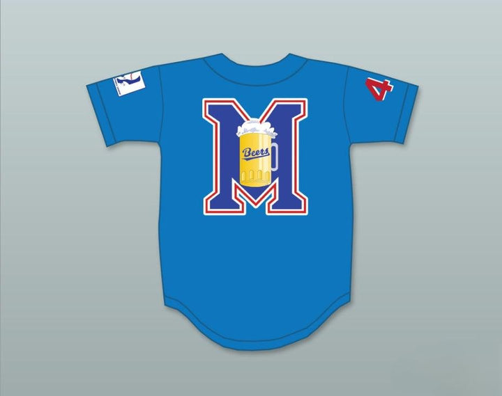 Custom Any Name Number JOE COOPER 44  BEERS LOGO BASEKETBALL BLUE BASEBALL JERSEY Top Stitched S-6XL
