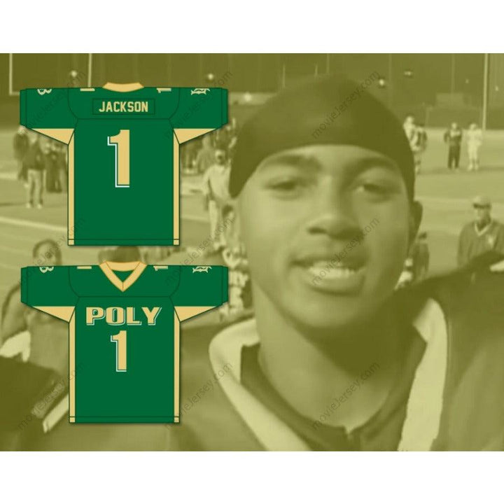 CUSTOM ANY Name Number DESEAN JACKSON 1 LONG BEACH POLYTECHNIC HIGH SCHOOL JACKRABBITS Football Jersey Top Stitched S-6XL