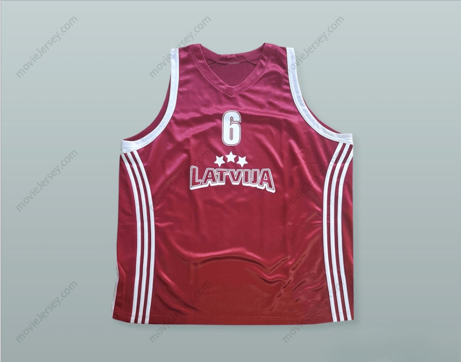 CUSTOM ANY Name Number KRISTAPS PORZINGIS 6 LATVIJA MAROON BASKETBALL JERSEY Top Stitched S-6XL