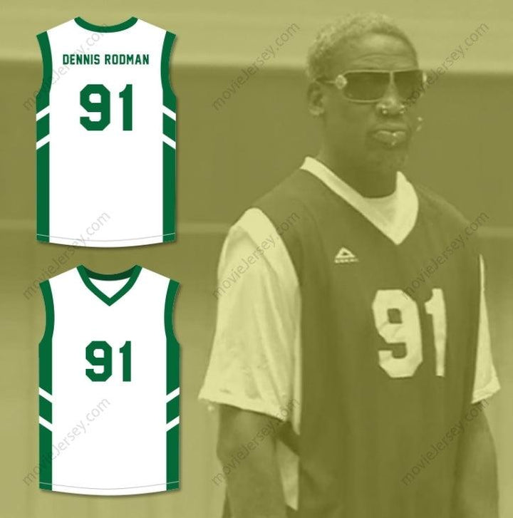 CUSTOM ANY Name Number DENNIS RODMAN 91 WHITE BASKETBALL JERSEY DENNIS RODMAN'S BIG BANG IN PYONGYANG Top Stitched S-6XL