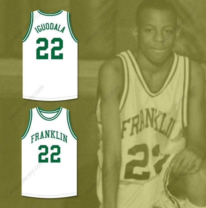CUSTOM ANY Name Number ANDRE IGUODALA 22 FRANKLIN MIDDLE SCHOOL WHITE BASKETBALL JERSEY 2 Top Stitched S-6XL