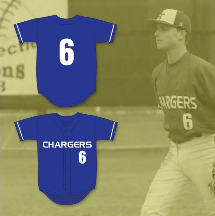 Custom Any Name Number MATT CHAPMAN 6 EL TORO HIGH SCHOOL CHARGERS BLUE BASEBALL JERSEY 1 Top Stitched S-6XL