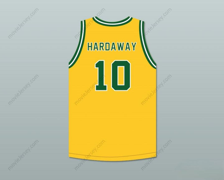 CUSTOM ANY Name Number TIM HARDAWAY 10 CARVER MILITARY ACADEMY CHALLENGERS YELLOW GOLD BASKETBALL JERSEY 2 Top Stitched S-6XL