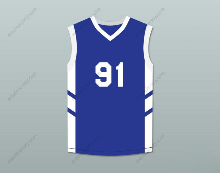 CUSTOM ANY Name Number DENNIS RODMAN 91 BLUE BASKETBALL JERSEY DENNIS RODMAN'S BIG BANG IN PYONGYANG Top Stitched S-6XL