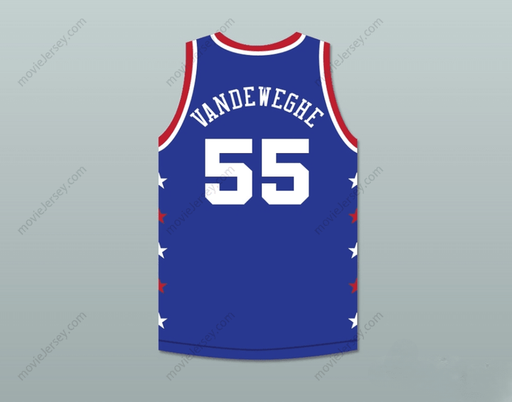 CUSTOM ANY Name Number KIKI VANDEWEGHE 55 MAGIC JOHNSON ALL STAR GAME BLUE BASKETBALL JERSEY 1988 MIDSUMMER NIGHT'S MAGIC CHARITY EVENT Top Stitched S-6XL