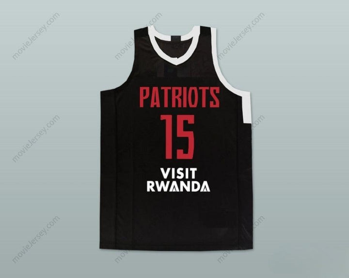 CUSTOM ANY Name Number J COLE 15 PATRIOTS VISIT RWANDA BLACK BASKETBALL JERSEY Top Stitched S-6XL