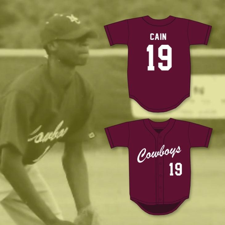 Custom Any Name Number LORENZO CAIN 19   HIGH SCHOOL COWBOYS MAROON BASEBALL JERSEY 2 Top Stitched S-6XL