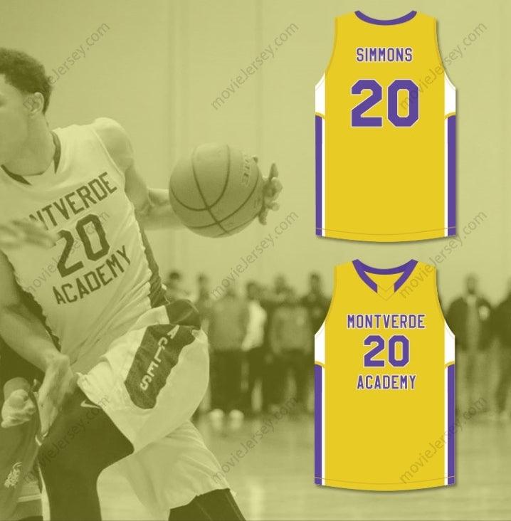 CUSTOM ANY Name Number BEN SIMMONS 20 MONTVERDE ACADEMY EAGLES YELLOW BASKETBALL JERSEY Top Stitched S-6XL