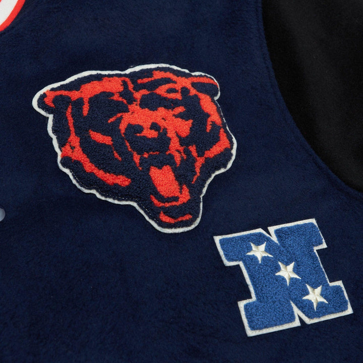 Men’s Black Chicago Bears Team Legacy Full-Snap Varsity Jacket