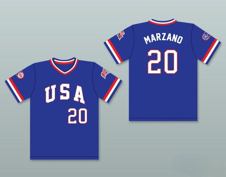 Custom Any Name Number JOHN MARZANO 20 1984 USA TEAM BLUE BASEBALL JERSEY Top Stitched S-6XL