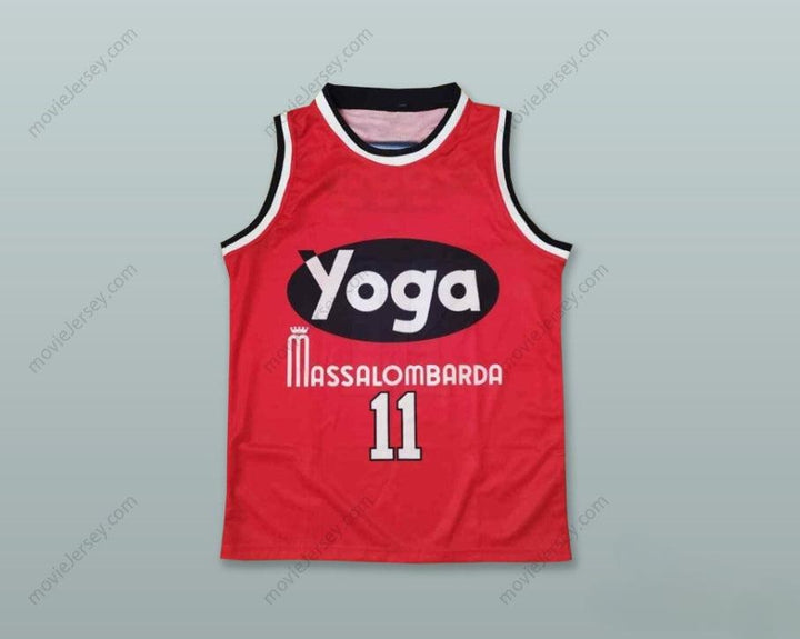 CUSTOM ANY Name Number GEORGE BUCCI 11 FORTITUDO BOLOGNA RED BASKETBALL JERSEY Top Stitched S-6XL