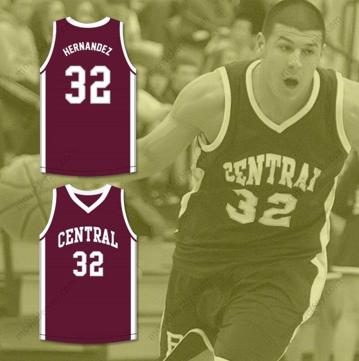 CUSTOM ANY Name Number AARON HERNANDEZ 32 BRISTOL CENTRAL RAMS MAROON BASKETBALL JERSEY KILLER INSIDE: THE MIND OF AARON HERNANDEZ Top Stitched S-6XL