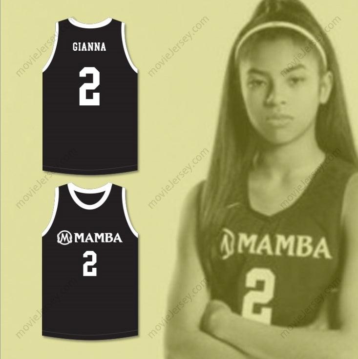 CUSTOM ANY Name Number GIANNA 2 MAMBA BALLERS BLACK BASKETBALL JERSEY VERSION 4 Top Stitched S-6XL