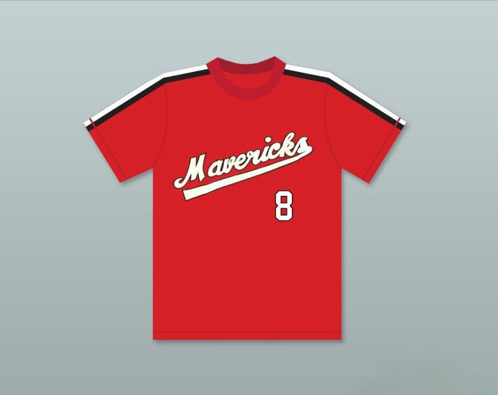 Custom Any Name Number FRANK PETERS 8   RED BASEBALL JERSEY THE BATTERED BASTARDS OF BASEBALL Top Stitched S-6XL