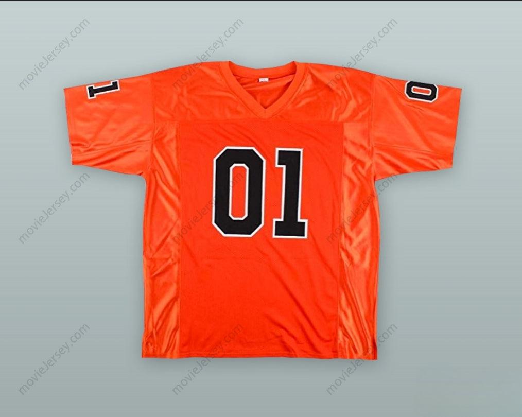 CUSTOM ANY Name Number DUKES OF HAZZARD 01 GENERAL LEE ORANGE FOOTBALL JERSEY Top Stitched S-6XL