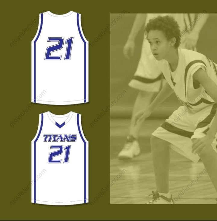 CUSTOM ANY Name Number DERRICK WHITE 21 LEGEND HIGH SCHOOL TITANS WHITE BASKETBALL JERSEY 1 Top Stitched S-6XL