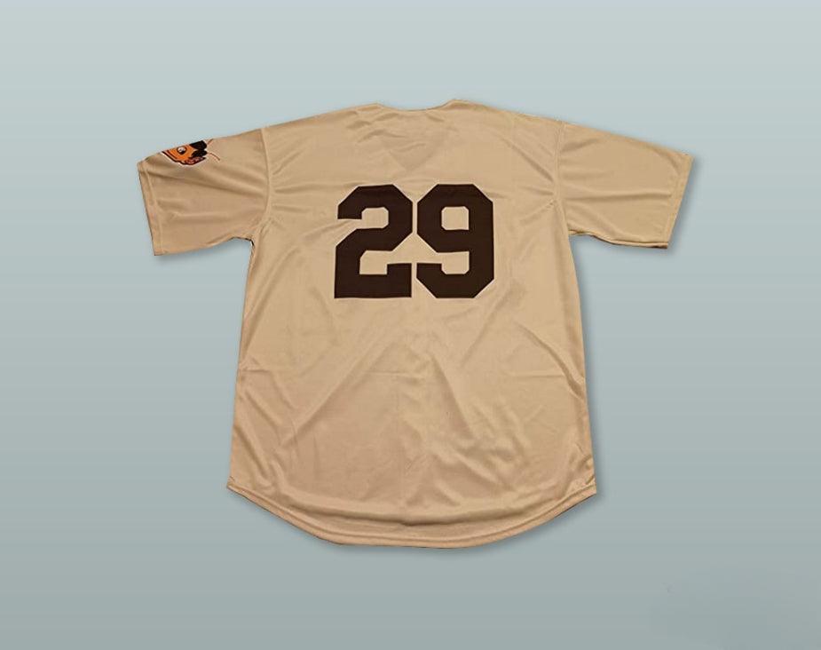 Custom Any Name Number SATCHEL PAIGE 29   BROWNS TAN BASEBALL JERSEY Top Stitched S-6XL