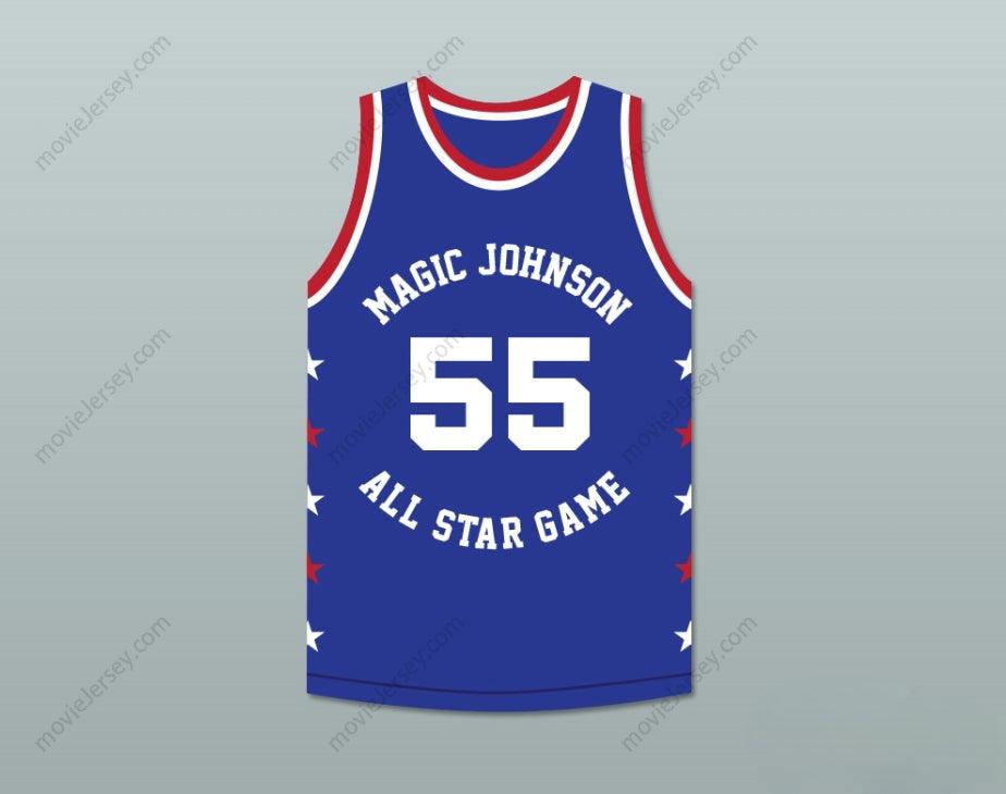CUSTOM ANY Name Number KIKI VANDEWEGHE 55 MAGIC JOHNSON ALL STAR GAME BLUE BASKETBALL JERSEY 1988 MIDSUMMER NIGHT'S MAGIC CHARITY EVENT Top Stitched S-6XL