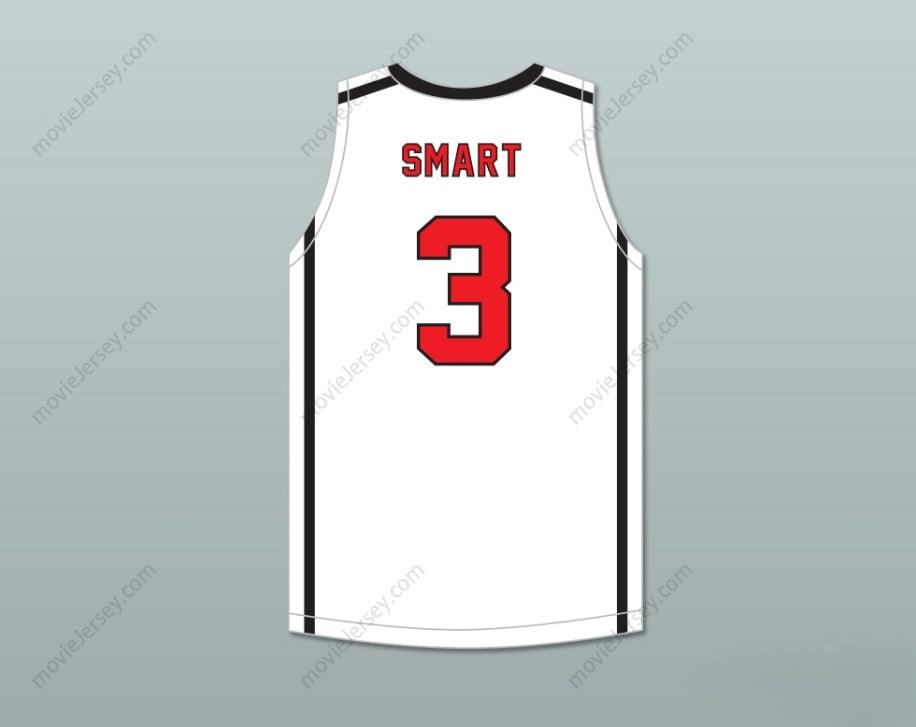 CUSTOM ANY Name Number MARCUS SMART 3 EDWARD S. MARCUS HIGH SCHOOL MARAUDERS WHITE BASKETBALL JERSEY 4 Top Stitched S-6XL