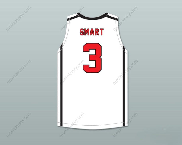 CUSTOM ANY Name Number MARCUS SMART 3 EDWARD S. MARCUS HIGH SCHOOL MARAUDERS WHITE BASKETBALL JERSEY 4 Top Stitched S-6XL