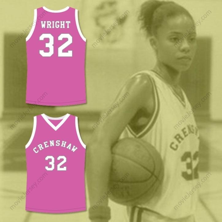 CUSTOM ANY Name Number MONICA WRIGHT 32 CRENSHAW HIGH SCHOOL PINK BASKETBALL JERSEY LOVE AND BASKETBALL Top Stitched S-6XL
