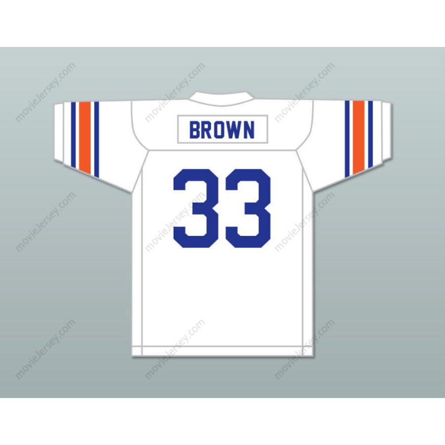 CUSTOM ANY Name Number JIM BROWN 33 MANHASSET HIGH SCHOOL INDIANS WHITE FOOTBALL JERSEY Top Stitched S-6XL
