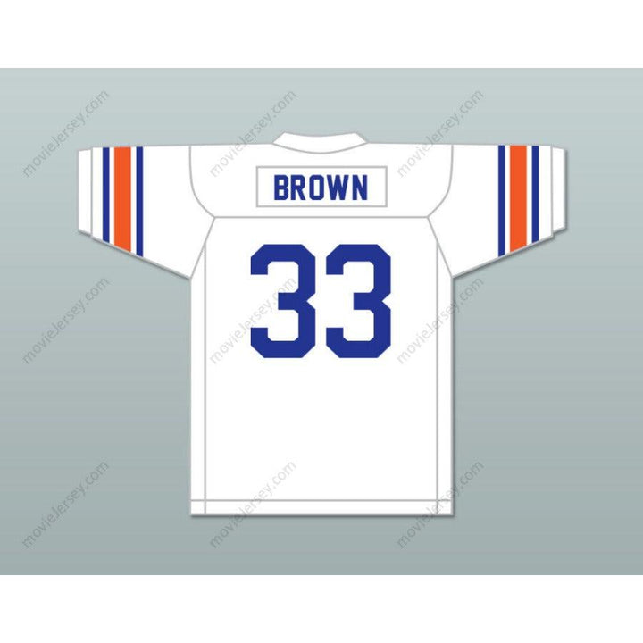 CUSTOM ANY Name Number JIM BROWN 33 MANHASSET HIGH SCHOOL INDIANS WHITE FOOTBALL JERSEY Top Stitched S-6XL