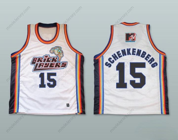CUSTOM ANY Name Number MARCUS SCHENKENBERG 15 BRICKLAYERS BASKETBALL JERSEY SIXTH ANNUAL ROCK N' JOCK B-BALL JAM 1996 Top Stitched S-6XL