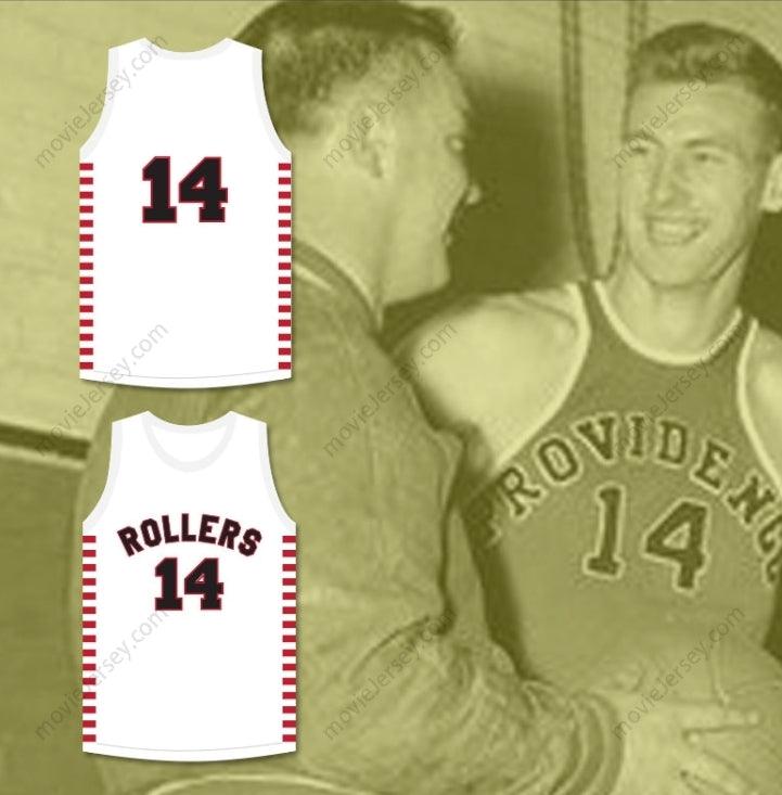 CUSTOM ANY Name Number GEORGE NOSTRAND 14 PROVIDENCE STEAMROLLERS WHITE BASKETBALL JERSEY 1 Top Stitched S-6XL