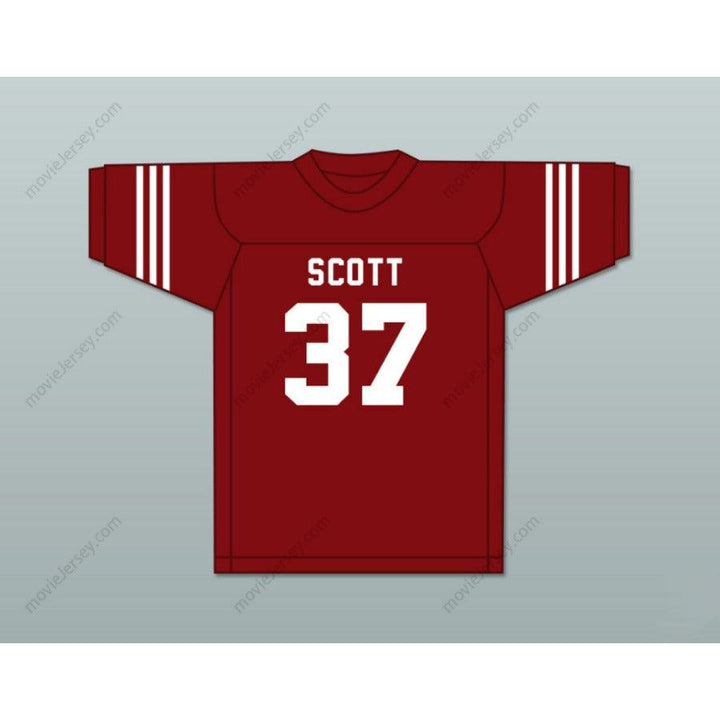 CUSTOM ANY Name Number JIM PARKER 37 SCOTT HIGH SCHOOL BULLDOGS MAROON FOOTBALL JERSEY Top Stitched S-6XL