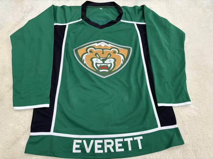 Custom Any Name Number EVERETT SILVERTIPS GREEN HOCKEY JERSEY Stitched Top Stitched S-6XL