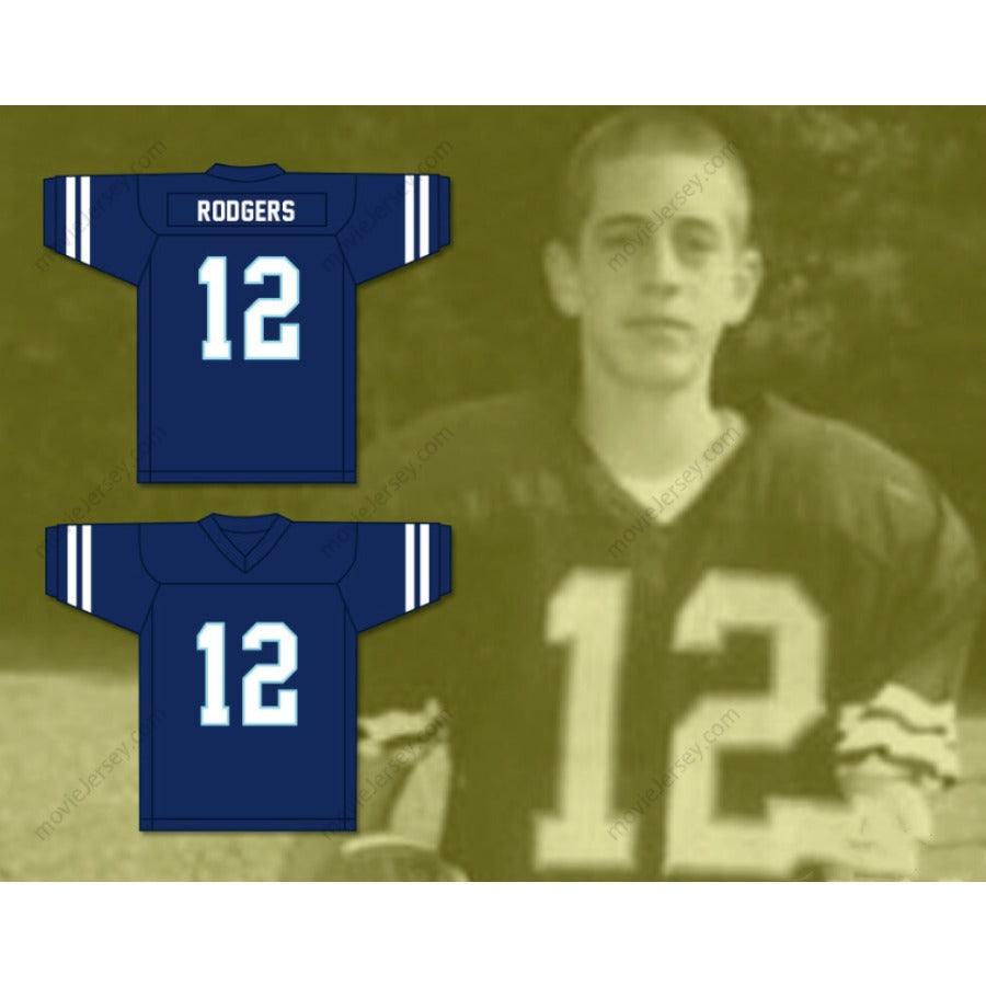 CUSTOM ANY Name Number AARON RODGERS 12 PLEASANT VALLEY HIGH SCHOOL VIKINGS WHITE FOOTBALL JERSEY Top Stitched S-6XL