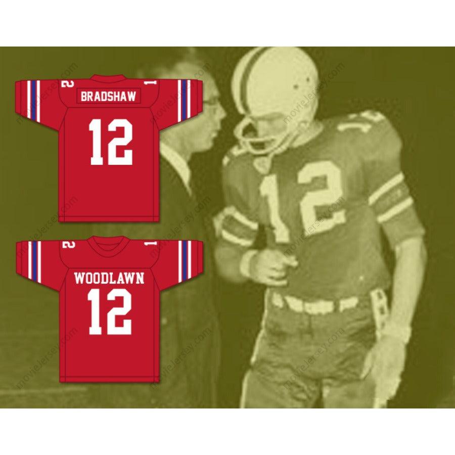 CUSTOM WOODLAWN TERRY BRADSHAW 12 HIGH SCHOOL RED FOOTBALL JERSEY Stitched S-6XL