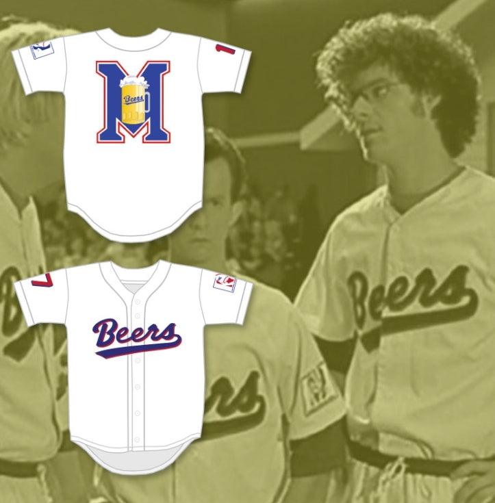 Custom Any Name Number DOUG REMER 17  BEERS LOGO BASEKETBALL WHITE BASEBALL JERSEY Top Stitched S-6XL