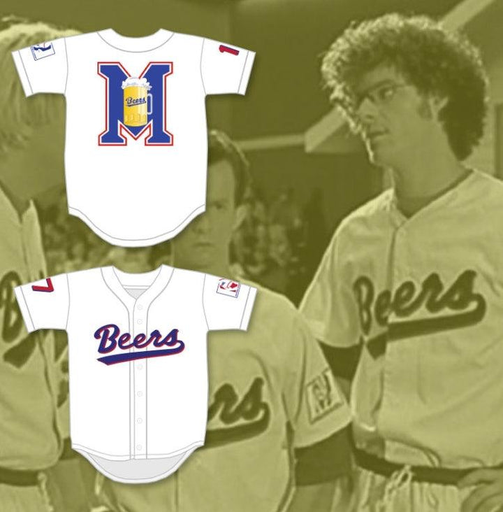 Custom Any Name Number DOUG REMER 17  BEERS LOGO BASEKETBALL WHITE BASEBALL JERSEY Top Stitched S-6XL