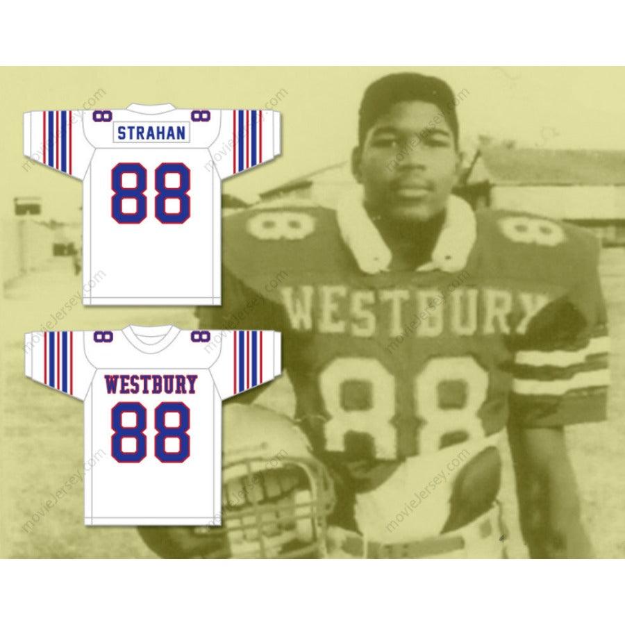 CUSTOM ANY Name Number MICHAEL STRAHAN 88 WESTBURY HIGH SCHOOL HUSKIES Football Jersey Top Stitched S-6XL