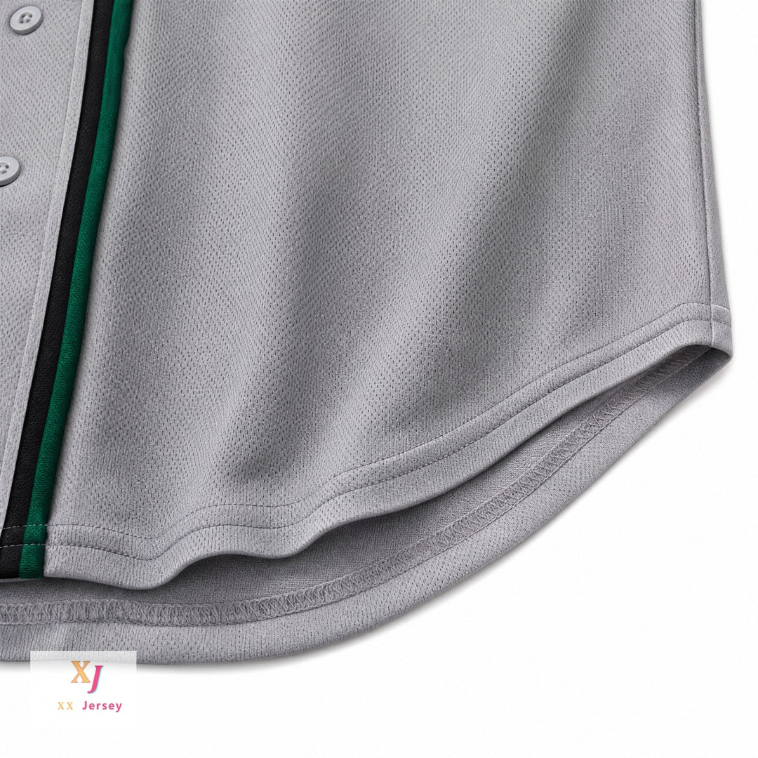 Custom Any Name Number KAUAI EMERALDS  15 GRAY BUTTON DOWN BASEBALL JERSEY Top Stitched S-6XL